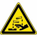 Photo : Pictogramme Danger corrosif - W023 Autocollant - △ 80 mm