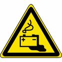 Photo : Pictogramme Danger batterie - W026 Autocollant - △ 80 mm