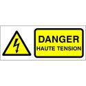 Photo : Panneau Danger haute tension Danger haute tension - Autocollant - 150 x 60 mm