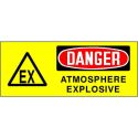 Photo : Panneau Atmosphère explosive Autocollant - 150 x 60 mm