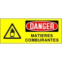 Photo : Panneau Danger matières comburantes Autocollant - 150 x 60 mm