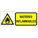 Photo : Panneau Danger inflammable Fond blanc - Autocollant - 150 x 60 mm