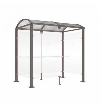 abri fumeur en verre toit voûté