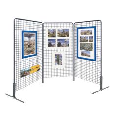 Grille d’exposition en métal sur pieds