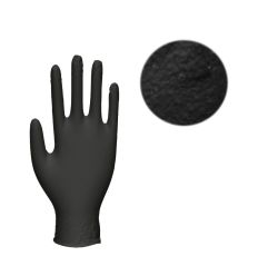 Gant nitrile noir, paume et bout des doigts textures