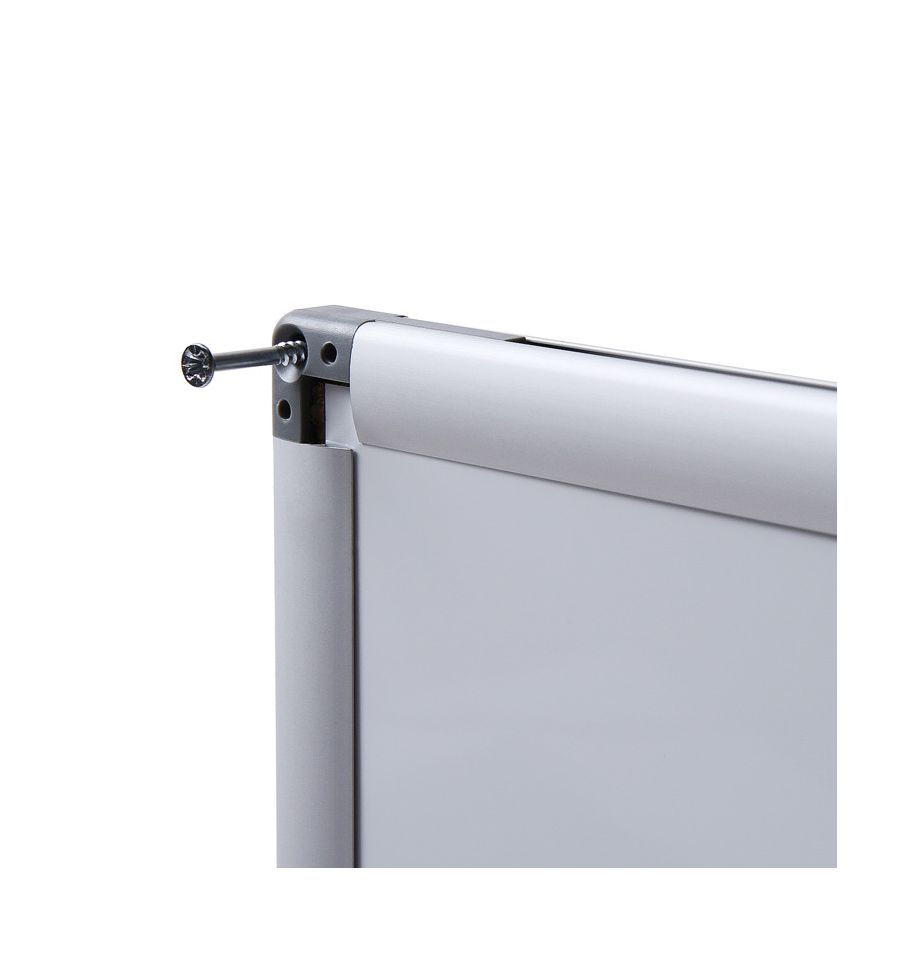 Tableau blanc magnétique effaçable à sec Blanc 90x60 cm Acier -QUT