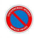Panneau stationnement interdit Impasse Privée (B6a1 avec texte)