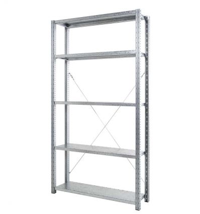 Rack avec tablettes tôlées pour charges légères - module de départ