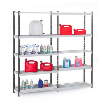 Rayonnage avec bac de retention -Bac avec structure tubulaire - En situation