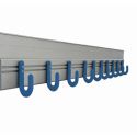 Photo : Lisse murale aluminium avec 10 patères intégrées Parkid® Bleu - Simple