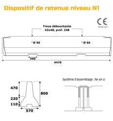 Dispositif de Retenue en Béton CE type DBA de niveau N1