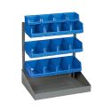 Photo : Rayonnage bac a bec Bleu sécurité RAL 5005 - Fixe 4 x 0,33 L + 12 x 1 L