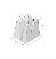 Schéma du massif de candélabre en béton à bord droit