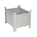 Photo : Caisse palette métallique sur pieds L. 835 x l. 635 x h. 600 mm - Porte fermée - Sans