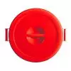 Conteneur plastique rouge avec couvercle