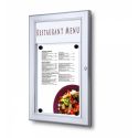 Photo : Porte menu mural en alu argenté 1 x A4 - Portrait - Sans éclairage