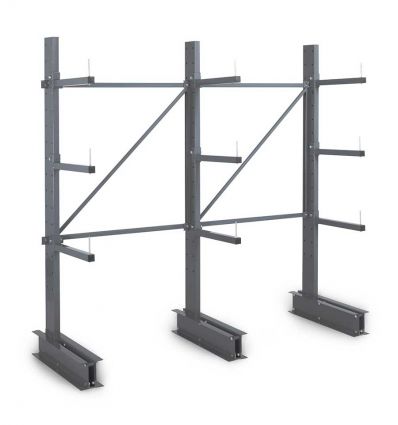 Rayonnage Cantilever Horizontal - Simple face - Léger - Module de départ et suivant - 3 niveaux 