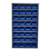 Armoire 7 tablettes - 32 x 10 L bacs à bec bleus sans portes