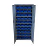 Armoire 9 tablettes - 40 x 4 L bacs à bec bleus avec portes