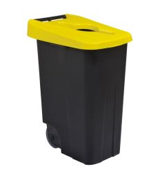 Poubelle de tri 85L -  Couvercle calibré jaune
