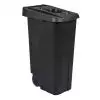 Poubelle de tri 110L -  Couvercle calibré noir