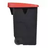 Poubelle de tri movible 85L - Couvercle calibré rouge