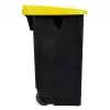 Poubelle de tri movible 110L - Couvercle calibré jaune