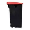 Poubelle de tri movible 110L - Couvercle calibré rouge