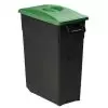 Poubelle de tri movible 65L - Couvercle plein vert