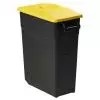 Poubelle de tri movible 65L - Couvercle plein jaune