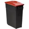 Poubelle de tri movible 65L - Couvercle plein rouge