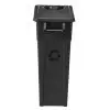 Poubelle de tri en plastique 65L - Couvercle plein noir