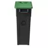 Poubelle de tri en plastique 65L - Couvercle plein vert