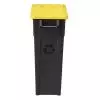 Poubelle de tri en plastique 65L - Couvercle plein jaune