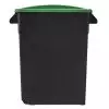 Corbeille pour tri en plastique 65L - Couvercle fermé vert