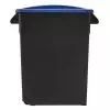 Corbeille pour tri en plastique 65L - Couvercle fermé bleu