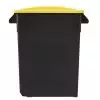 Corbeille pour tri en plastique 65L - Couvercle fermé jaune