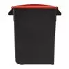 Corbeille pour tri en plastique 65L - Couvercle fermé rouge