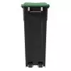 Conteneur en plastique de tri 65L - Couvercle fermé vert