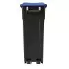 Conteneur en plastique de tri 65L - Couvercle fermé bleu