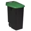 Corbeille de tri sur roues 85L - Couvercle plein vert