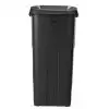 Conteneur de tri en plastique 85L - Couvercle plein noir