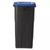 Conteneur de tri en plastique 85L - Couvercle plein bleu