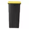 Conteneur de tri en plastique 85L - Couvercle plein jaune