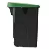 Corbeille de tri sur roues 85L - couvercle fermé vert