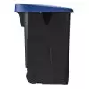 Corbeille de tri sur roues 85L - couvercle fermé bleu