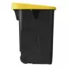 Corbeille de tri sur roues 85L - couvercle fermé jaune