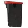 Corbeille de tri sur roues 85L - couvercle fermé rouge