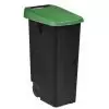 Poubelle de tri movible 110L - couvercle fermé vert