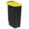 Poubelle de tri movible 110L - couvercle fermé jaune